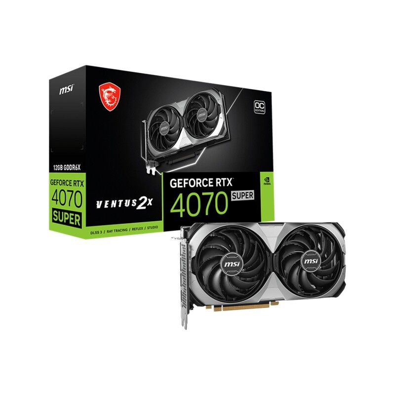 Msi Geforce Rtx4070 Super 12G Ventus 2X 12Gb Gddr6X 192Bit 1Xhdmi 3Xdp Ekran Karti