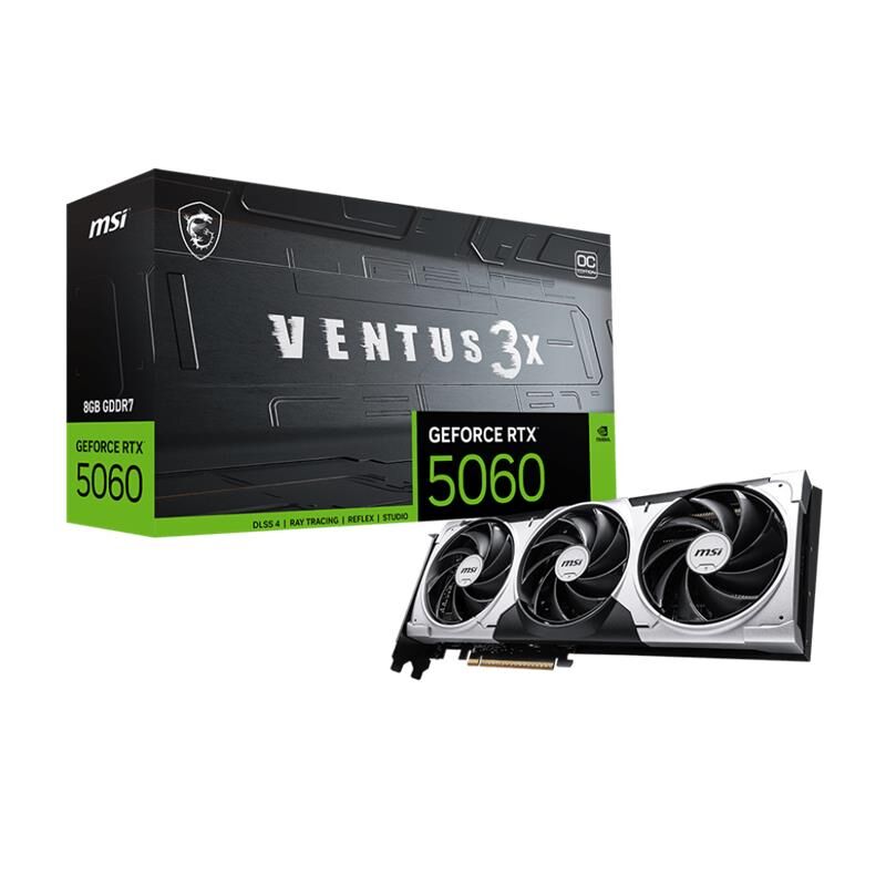 Msi Geforce Rtx5060 8G Ventus 3X Oc 8Gb Ddr7 128Bit 3Xdp 1Xhdmi Ekran Karti