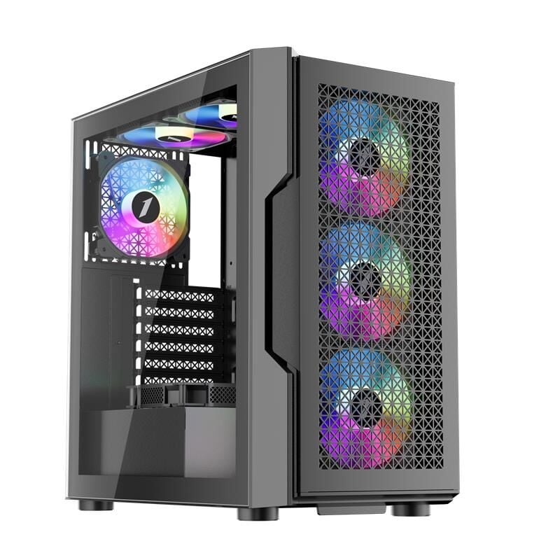 1St Player Trilobite T7 Si̇yah 650W 80+ Argb 4X12Cm Fan Temperli̇ Cam Mesh Usb 3.0 Atx Kasa