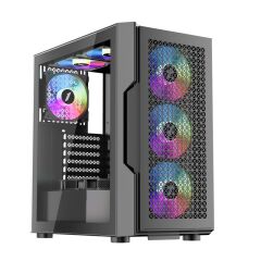 1St Player Trilobite T7 Si̇yah 650W 80+ Argb 4X12Cm Fan Temperli̇ Cam Mesh Usb 3.0 Atx Kasa