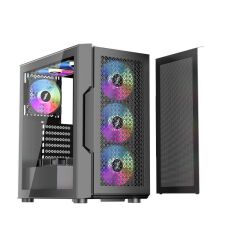 1St Player Trilobite T7 Si̇yah 650W 80+ Argb 4X12Cm Fan Temperli̇ Cam Mesh Usb 3.0 Atx Kasa
