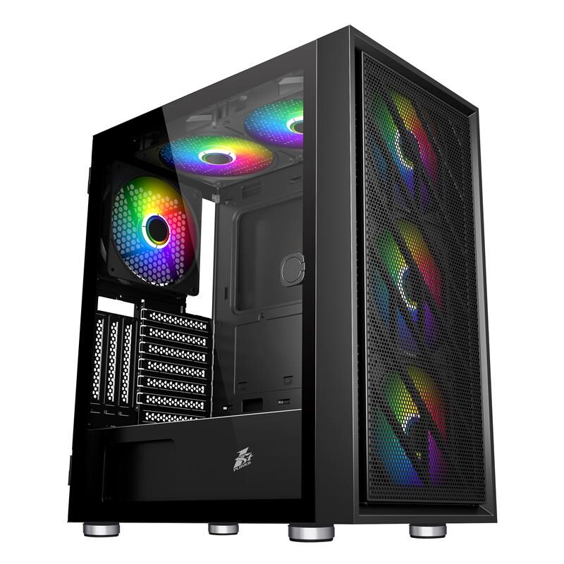 1St Player Ar7 Si̇yah 650W 80+ Argb 4X12Cm Fan Temperli̇ Cam Mesh Usb 3.0 Atx Kasa
