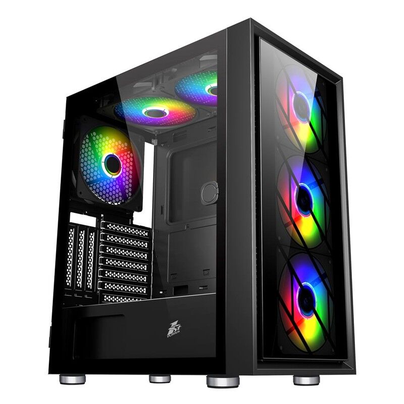 1St Player Ar7-G Si̇yah 750W 80+ Silver Atx 3.1 Argb 4X12Cm Fan Temperli̇ Cam Usb 3.0 Atx Kasa