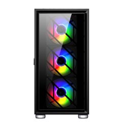 1St Player Ar7-G Si̇yah 750W 80+ Silver Atx 3.1 Argb 4X12Cm Fan Temperli̇ Cam Usb 3.0 Atx Kasa
