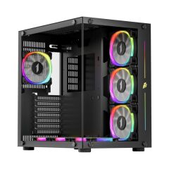 1St Player Sp8 Si̇yah 750W 80+ Silver Atx 3.1 Argb 7X12Cm Fan Temperli̇ Cam Usb 3.0 Atx Kasa