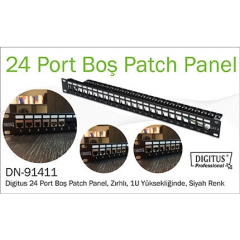 Digitus Dn-91411 Moduler Utp/Ftp Cat6/Cat6A 24 Port Boş 1U Zirhli Patch Panel