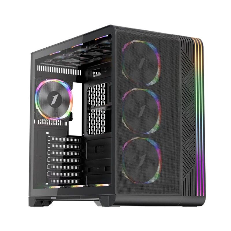 1St Player Vt7 Si̇yah 850W 80+ Silver Atx 3.1 Argb 4X12Cm Fan Temperli̇ Cam Usb 3.0 Atx Kasa