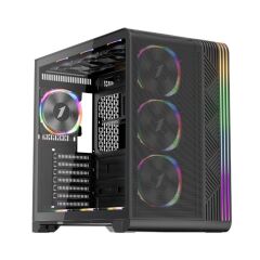 1St Player Vt7 Si̇yah 850W 80+ Silver Atx 3.1 Argb 4X12Cm Fan Temperli̇ Cam Usb 3.0 Atx Kasa