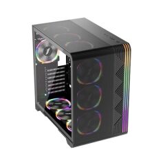 1St Player Vt7 Si̇yah 850W 80+ Silver Atx 3.1 Argb 4X12Cm Fan Temperli̇ Cam Usb 3.0 Atx Kasa