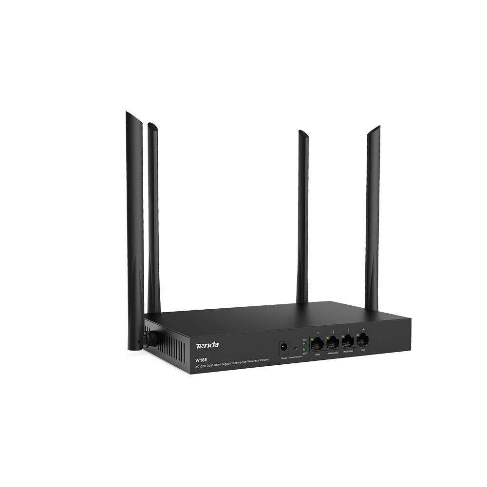 Tenda W18E Ac1200 4 Port Gigabit 4 Anten Dualband Hotspot Router