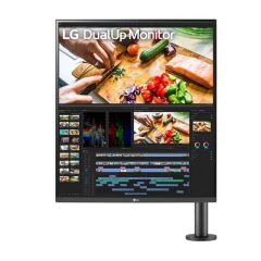 27.6 Lg 28Mq780-B Ips Dualup 5Ms 60Hz 2Xhdmi Dp Usb-C 2K Qhd 2560X2880 Hoparlor Vesa Pivot Siyah