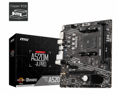 Msi A520M-A Pro Ddr4 4600Mhz 1Xhdmi 1Xdvi 1Xm.2 Usb 3.2 Matx Am4 (Amd Am4 5000/4000 /3000 Seri̇si̇ İle Uyumlu)