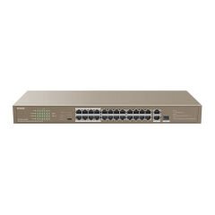 Tenda Tef1126P-24-250W 24 Port 10/100 Poe 2 Port Uplink + 1 Sfp 250W Yonetilemez Desktop Switch