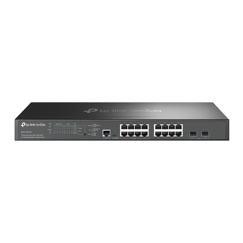 Tp-Link Omada Tl-Sg3218Xp-M2 Omada 16 Port 2.5G 2 Port 10Ge Sfp+ L2+ Managed Switch With 8-Port Poe+