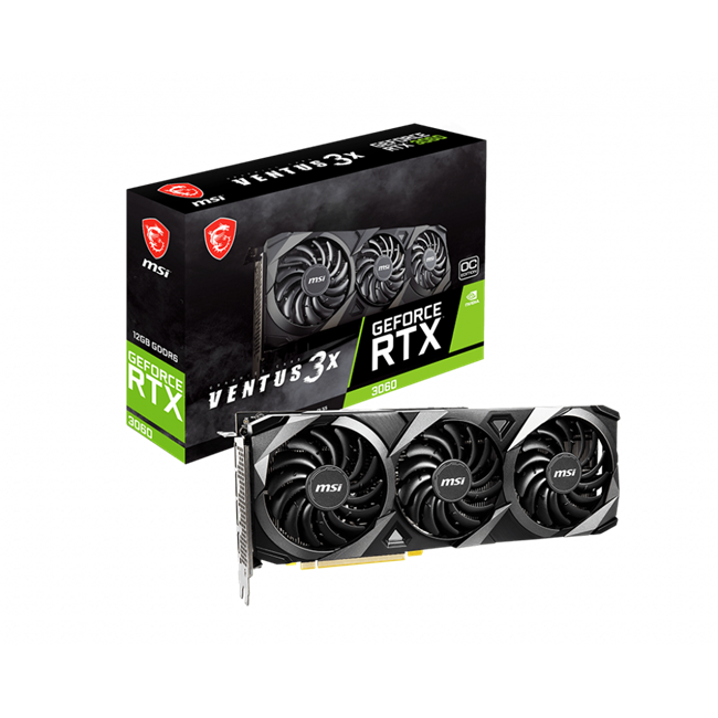 Msi Geforce Rtx3060 Ventus 3X 12G Oc 12Gb Gddr6 192Bit 1Xhdmi 3Xdp Ekran Karti