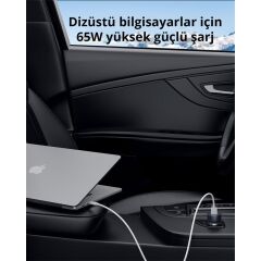 Aukey Cc-Y23-Bk 65W 2* Type-C Pd Araç Şarj Ci̇hazi