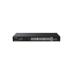 Tenda Teg1128P-24-410W 24 Port 10/100/1000 Poe 2 Port Uplink +2 Sfp 410W Yonetilemez Rack Mount Switch