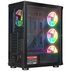 Rampage Prolix Mesh 850W 80+ 4X120Mm Argb Fan+Kontrolcü Manyeti̇k Temperli̇ Camli Atx Midi Tower Gaming Kasa