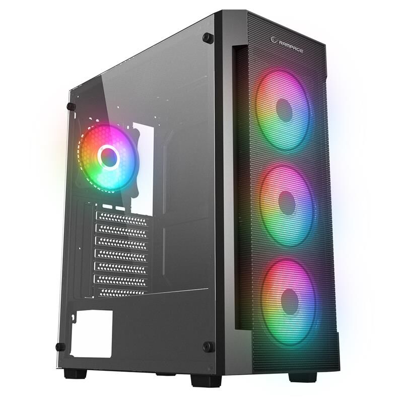 Rampage Vigilant Mesh 650W 80+ Bronze Si̇yah Temperli̇ Camli 4X120Mm Rgb Fan Atx Midi Tower Gaming Kasa