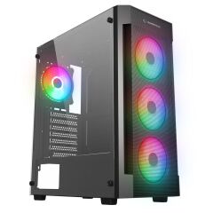 Rampage Vigilant Mesh 650W 80+ Bronze Si̇yah Temperli̇ Camli 4X120Mm Rgb Fan Atx Midi Tower Gaming Kasa
