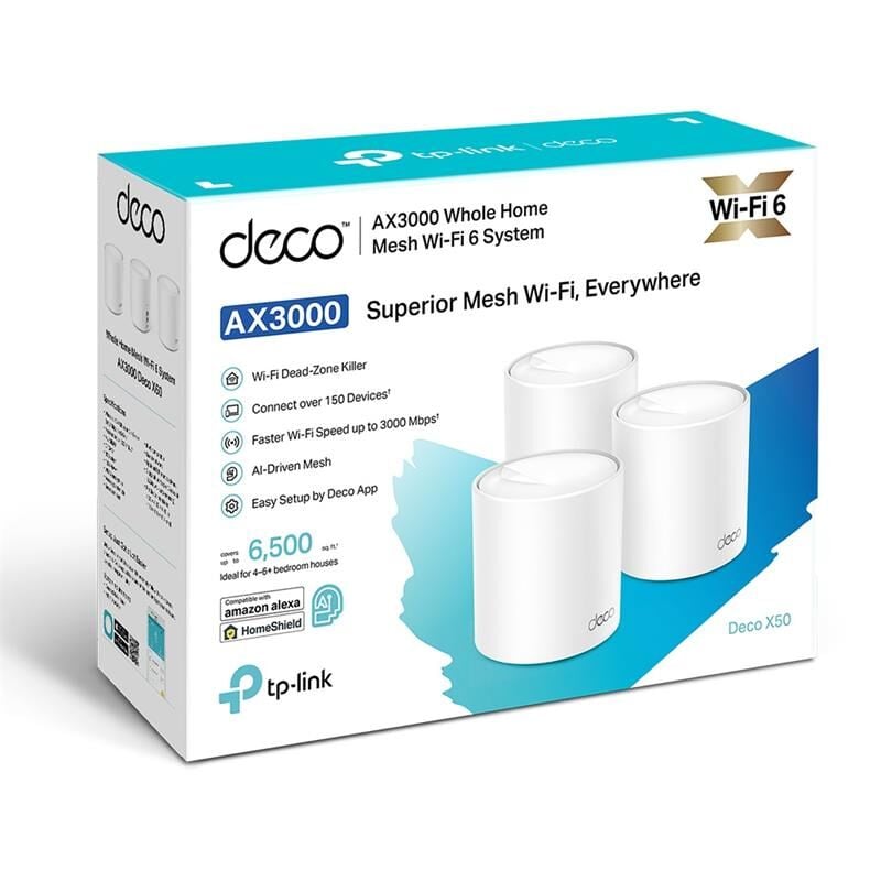 Tp-Link Deco X50 Ax3000 Mesh Ev Wi-Fi 6 Si̇stemi̇ (Üçlü)