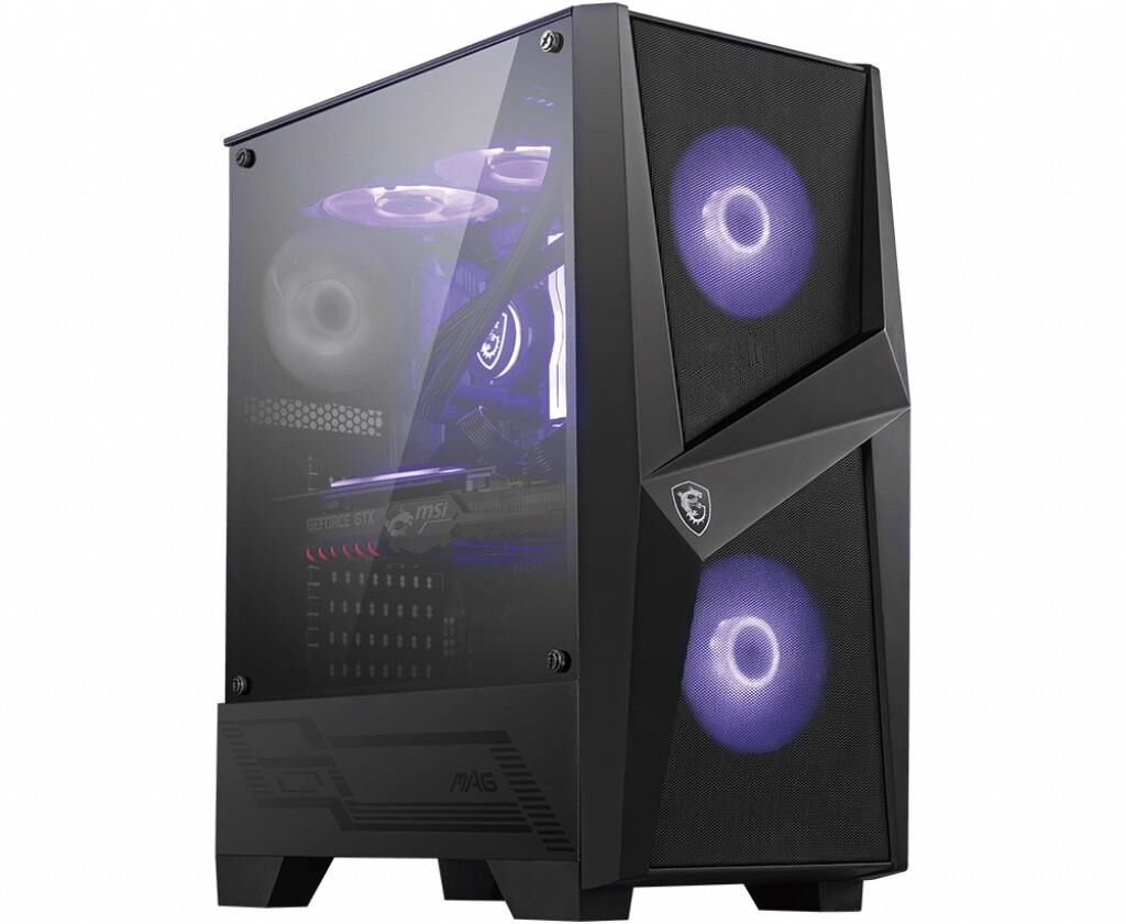 Msi Mag Forge 100M Temperli Cam 2X120Mm 1X120Mm Argb Fan Psu Yok Gaming Si̇yah Kasa
