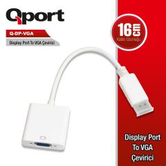 Qport Q-Dp-Vga Dv Display Port To Vga Dönüştürücü