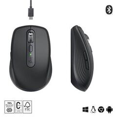 Logitech Mx Anywhere 3S Kompakt Opti̇k Sensörlü Sessi̇z Bluetooth Kablosuz Mouse Si̇yah 910-006929