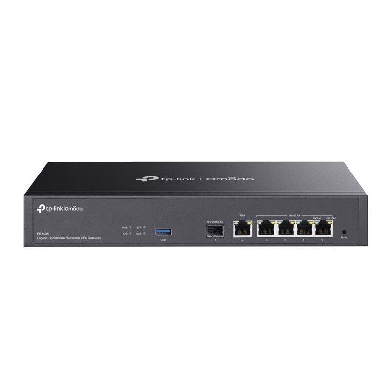 Tp-Link Omada Er7406 Gigabit 1Xsfp Wan/Lan, 1Xrj45 Wan, 4X Wan/Lan Rackmount Vpn Router