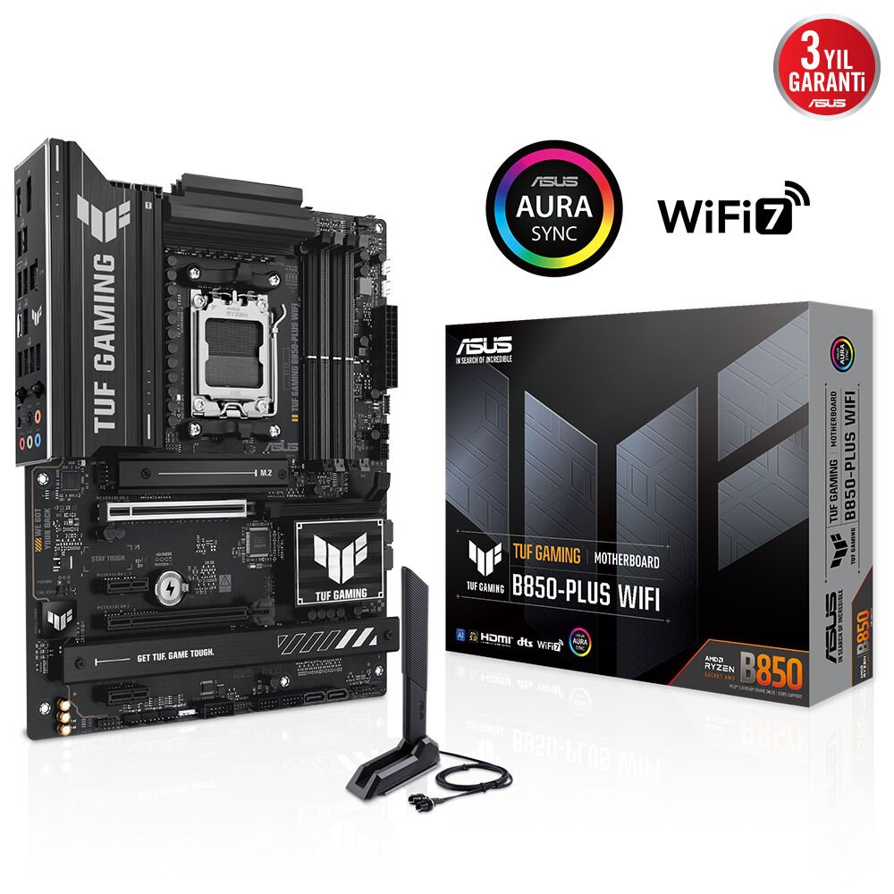 Asus Tuf Gaming B850-Plus Wifi 4Xddr5 Dp/Hdmi 3Xm.2 Am5 Anakart