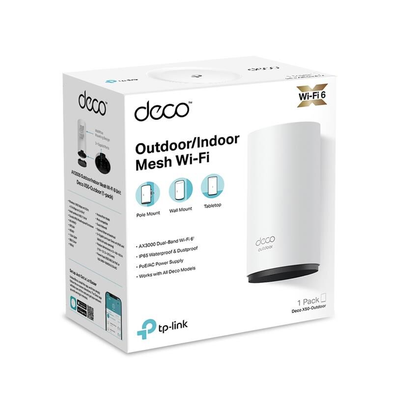 Tp-Link Deco X50-Outdoor Ax3000 Mesh Ev Wi-Fi 6 Si̇stemi̇ (Tekli̇)