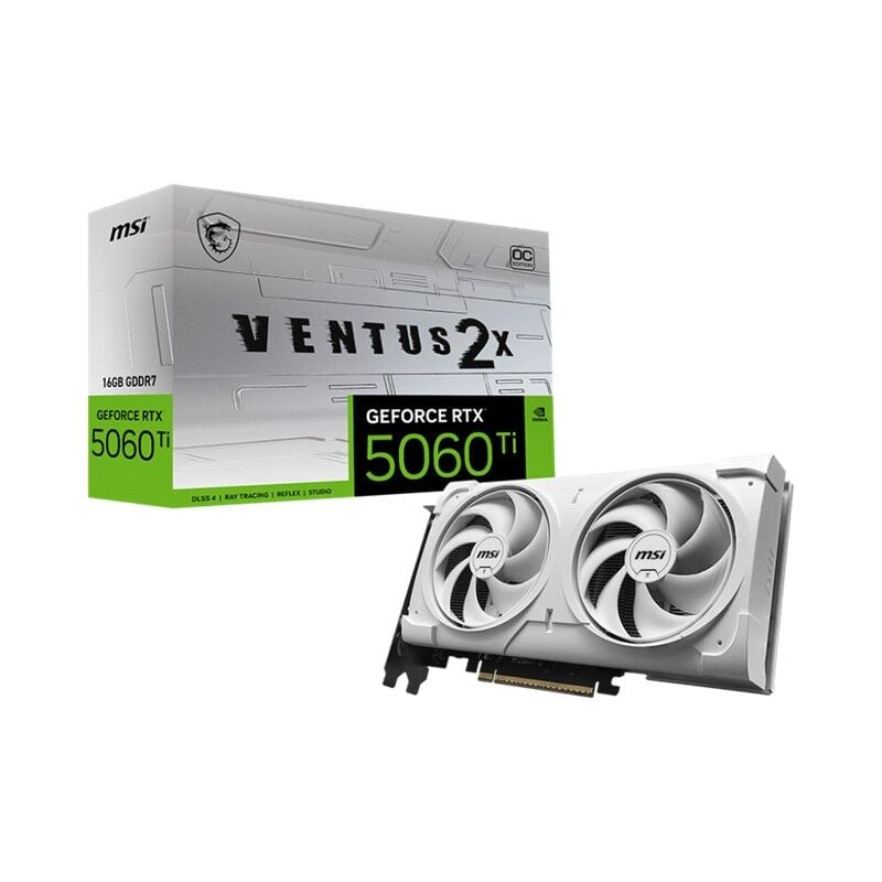Msi Geforce Rtx5060Ti 16G Ventus 2X Oc White Plus 16Gb Gddr7 128Bit 3Xdp 1Xhdmi Ekran Karti