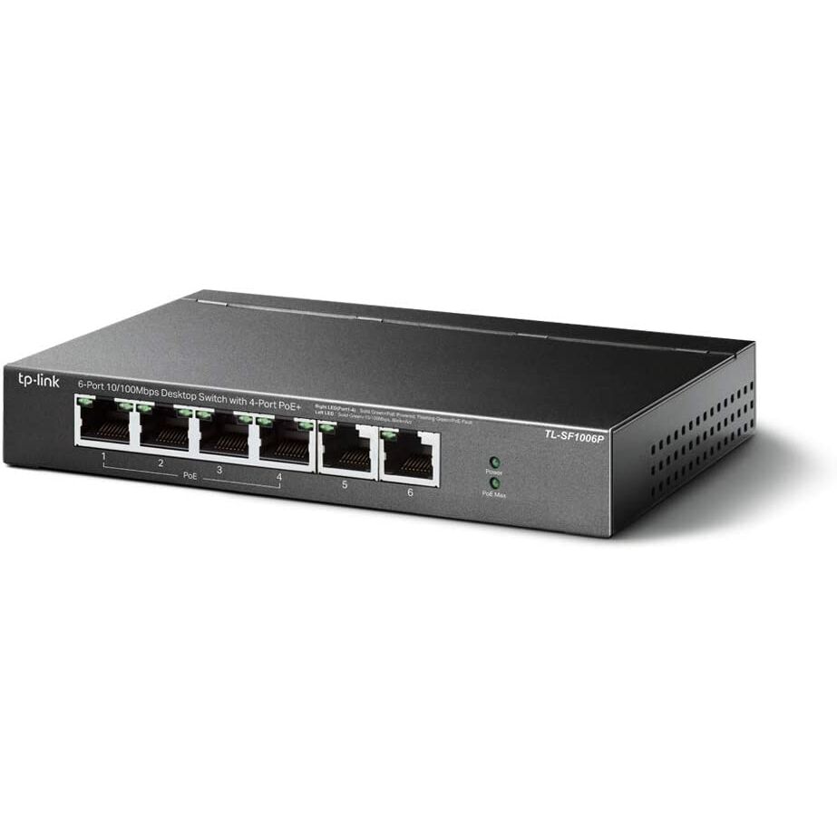 Tp-Link Tl-Sf1006P 6 Port 10/100 4 Port Poe 2 X Uplink Yonetilemez Desktop Switch
