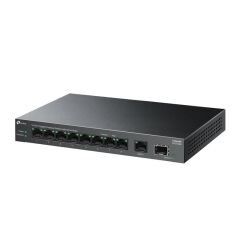 Tp-Link Ls1210Gp 8 Port Gigabit + 1Xrj45/1Xsfp Uplink 61W 250 Metre Poe Mesafe Metal Kasa