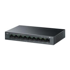 Tp-Link Ls109P 8 Port 10/100 +1 Port Rj45 Uplink 63W 250 Metre Poe Mesafe Metal Kasa Switch