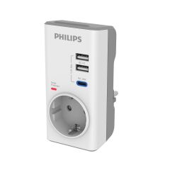 Philips Chp8010W/10 380J Tekli̇ / 1Xusb-C/2Xusb-A Akim Korumali Pri̇z