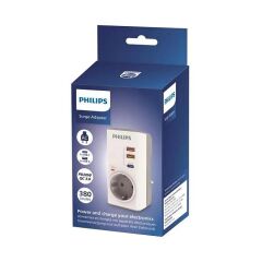Philips Chp8010W/10 380J Tekli̇ / 1Xusb-C/2Xusb-A Akim Korumali Pri̇z