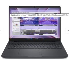 Dell Promax 16 Nbw Mc16250_2 U7-255H 32Gb(2X16Gb) 1Tb Ssd 6Gb Rtx Pro500 Blackwell W11P 3 Yil Yeri̇nde Garanti̇