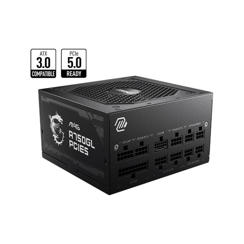 Msi Mag A750Gl Pcie5 750W 80+ Gold Power Supply