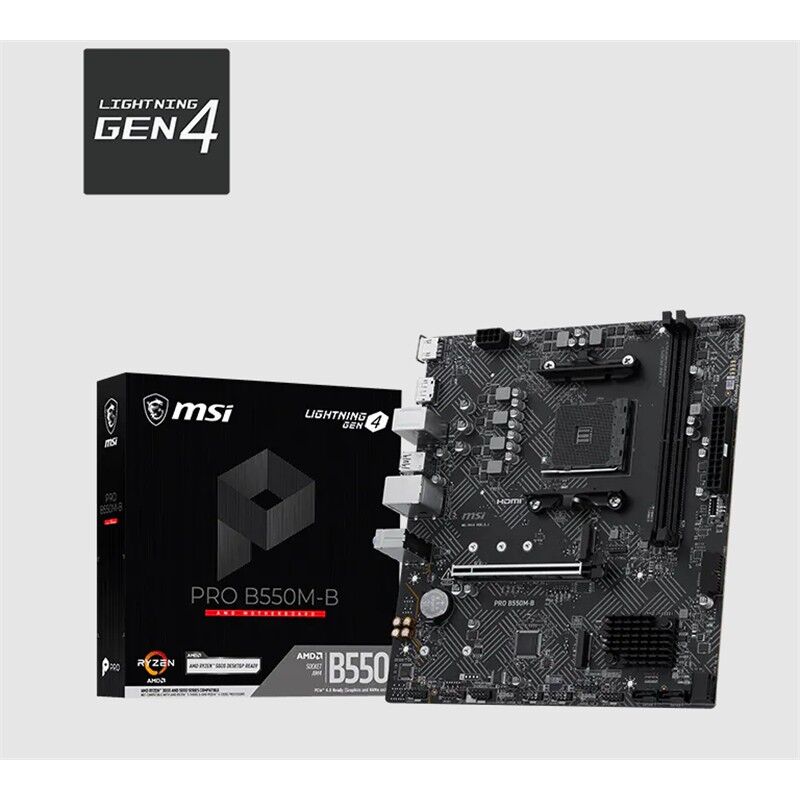 Msi Pro B550M-B Ddr4 4600Mhz 1Xhdmi 2Xm.2 Matx Am4 (Amd Am4 5000/5000G/4000G/3000/3000G Seri̇leri̇ İle Uyumlu)