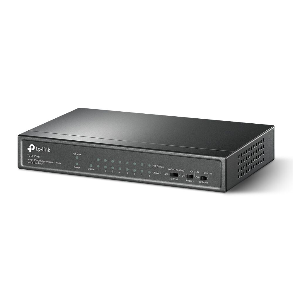 Tp-Link Tl-Sf1009P 9 Port 10/100 Poe 65W Fast Ethernet Desktop Switch