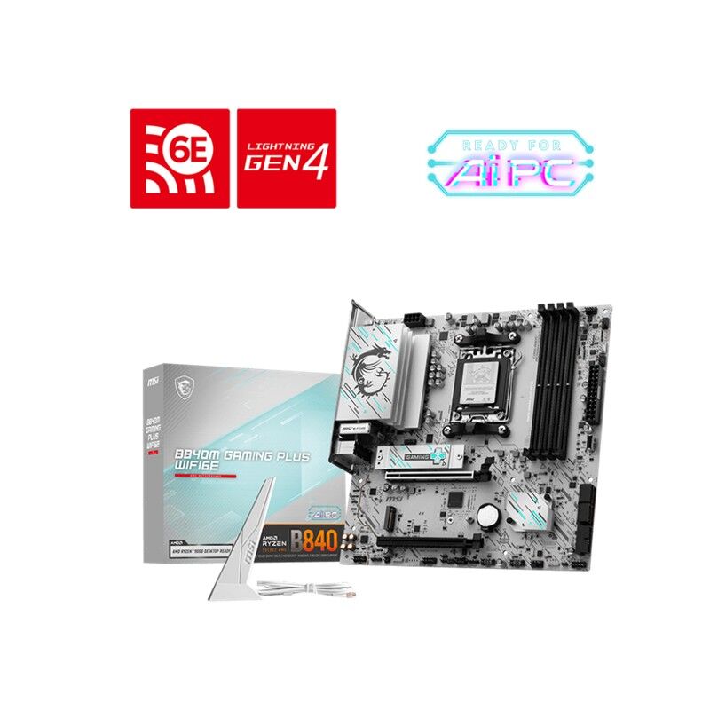 Msi B840M Gaming Plus Wifi6E Ddr5 8000Mt/S 1Xhdmi 2Xm.2 Matx Am5 (Amd Am5 9000/8000/7000 Seri̇leri̇ İle Uyumlu)