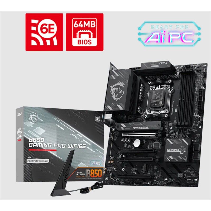 Msi Mb B850 Gaming Pro Wifi6E Ddr5 8200Mt/S 1Xhdmi 1Xdp 2Xm.2 Usb Atx Am5 (Amd Am5 9000/8000/7000 Seri̇leri̇ İle Uyumlu)