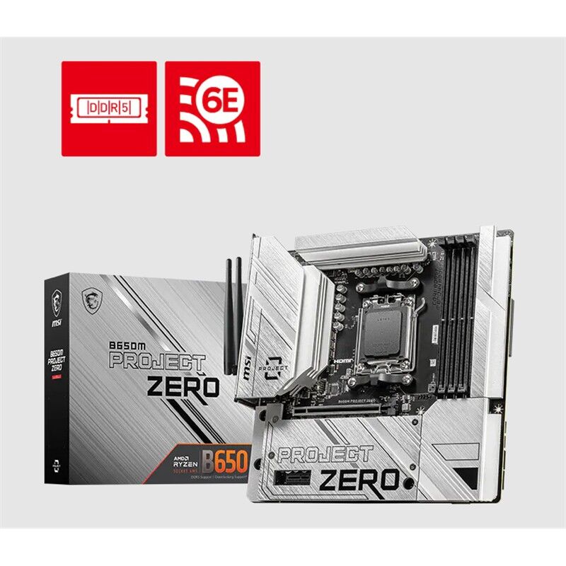 Msi B650M Project Zero Ddr5 7600Mt/S 1Xhdmi 1Xdp 2Xm.2 Usb Matx Am5 (Amd Am5 9000/8000/7000 Seri̇leri̇ İle Uyumlu)