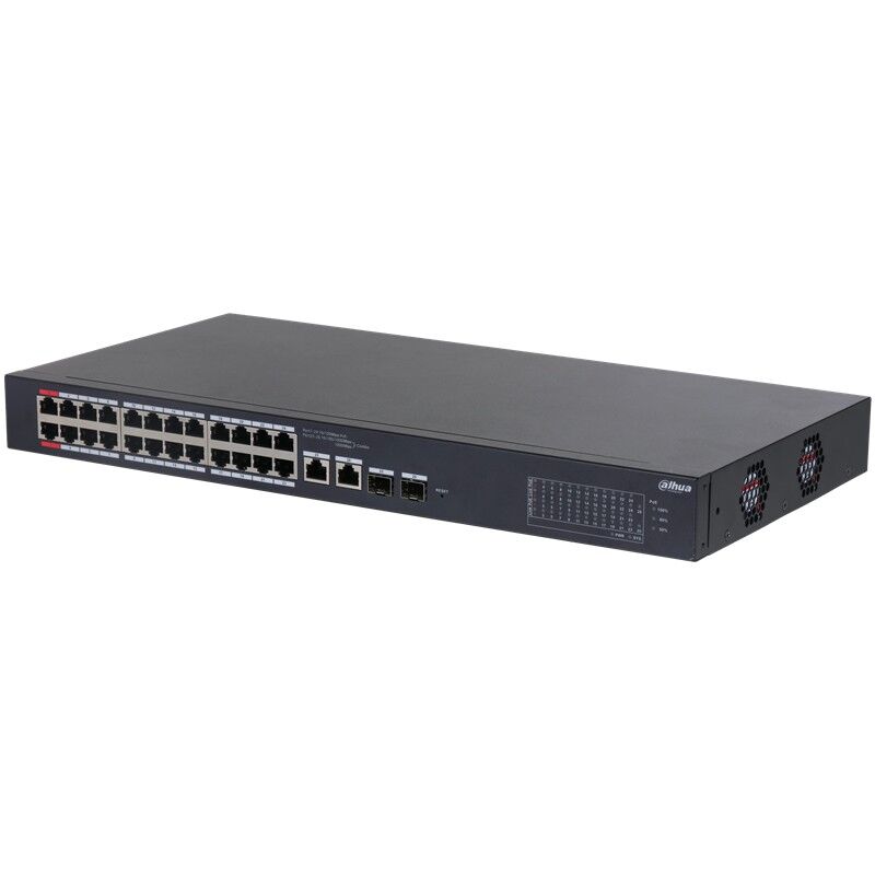 Dahua Cs4226-24Et-240 24 Port 10/100 Poe Port + 2Xgigabit Rj45/2Xsfp Combo Yöneti̇lebi̇li̇r Rackmount Switch