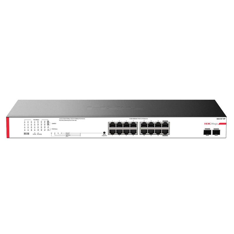 H3C Magic Bs218F-Hp 16 Port Gigabit + 2 Port Gigabit Sfp Uplink 225W Poe Rackmount Switch