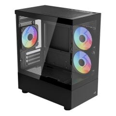 Aerocool Viewport Mini Argb 3*12Cm Fanli Temperli̇ Cam Yan Ön Panel Usb 3.0 Matx Kasa