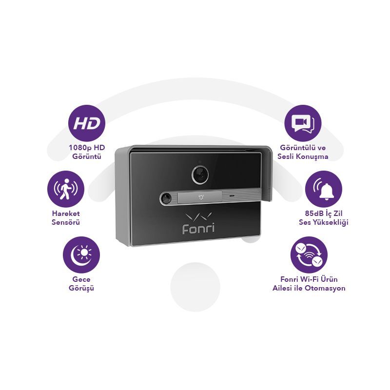 Fonri̇ Wf3-El3-0502-02 Wifi Kablosuz Akilli Kapi Zi̇li̇