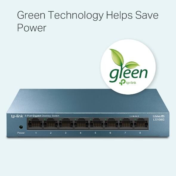 Tp-Link Ls108G 8 Port Gigabit Metal Kasa Switch