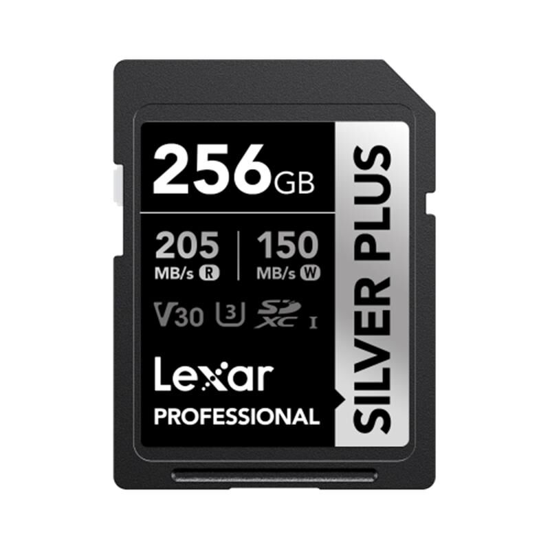 256Gb Lexar Lsdsipl256G-Bnnng Professional Silver Plus Sdxc Uhs-I Cards Up To 205Mb/S Read 150Mb/S Write C10 V30 U3